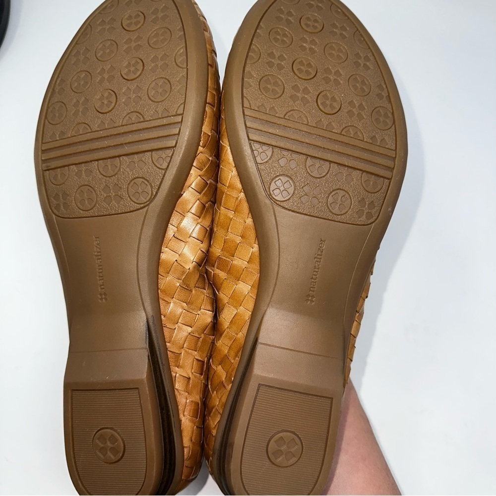 NWOT naturalizer sander brown leather slip on shoes size 9.5 wide - Picture 6 of 8